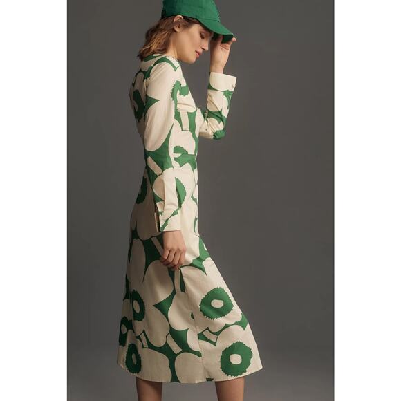 nwt ANTHROPOLOGIE x MARIMEKKO sz S Katse Unikko Midi in green - Picture 3 of 5